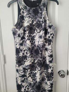Black & White Floral Sheath Dress